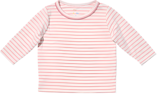 Edward Tee Shirt - Dusty Rose Mini Stripe