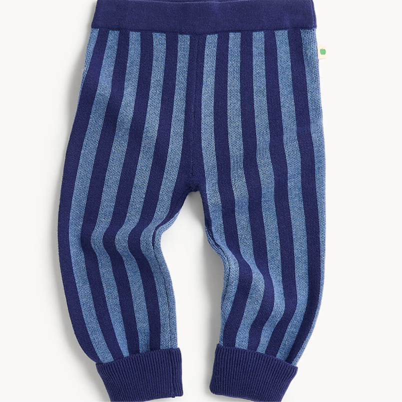 Stripe Knit Trouser - Dusty Blue