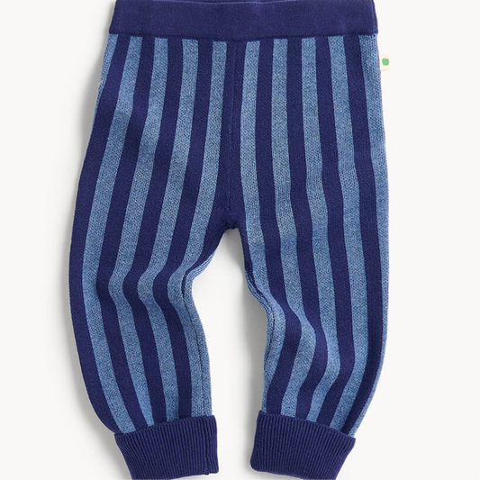 Stripe Knit Trouser - Dusty Blue