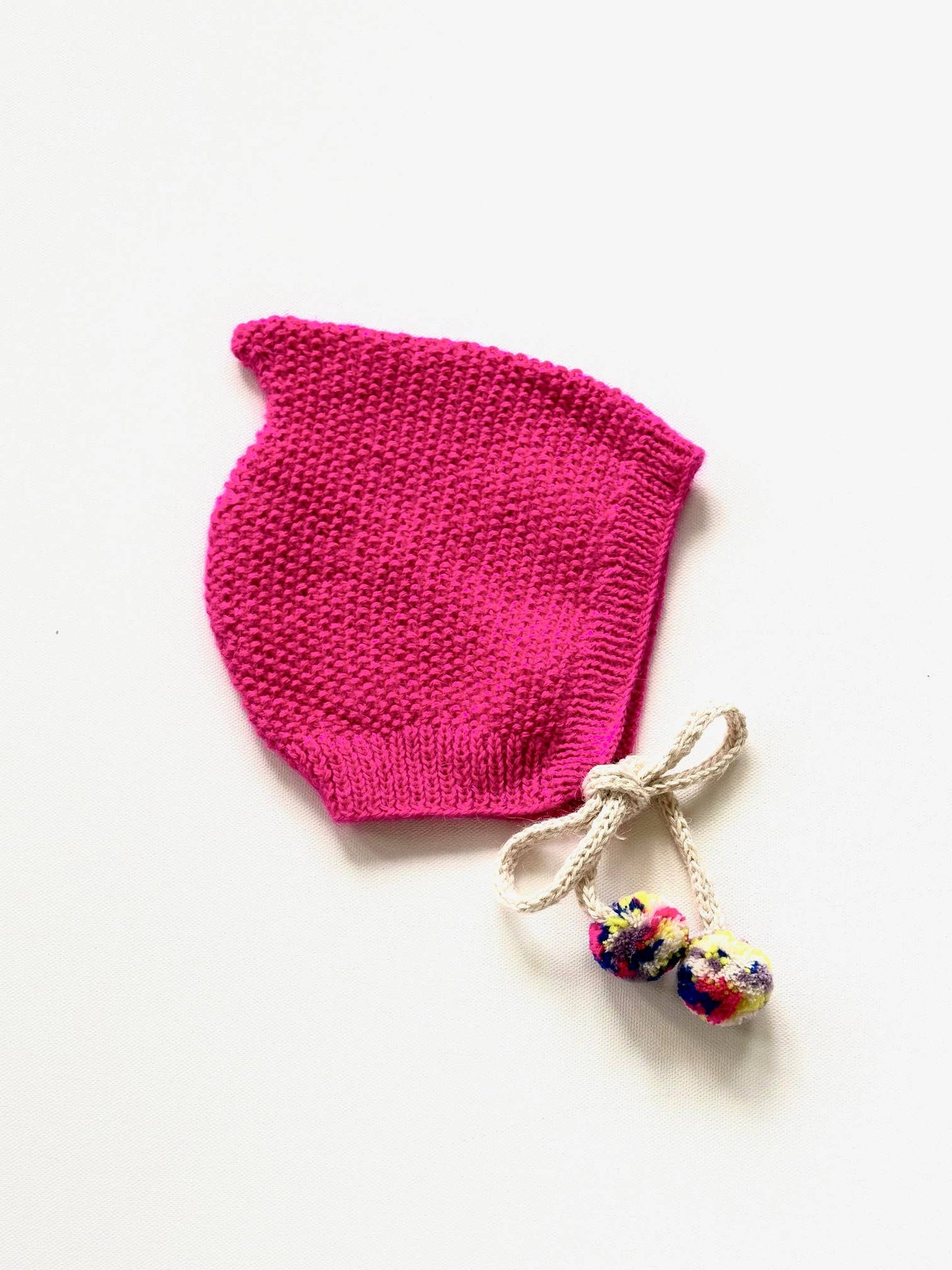 Alpaca Bonnet: Hot Pink With Speckled Pom