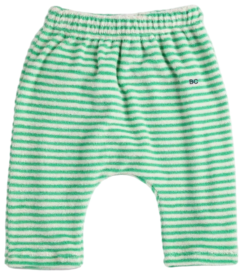 Green Stripes Terry Cloth Harem Pants