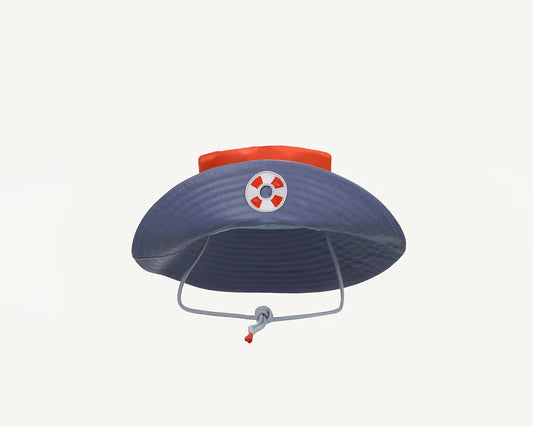 Rain Hat - Blue Whale/Lifebouy Orange