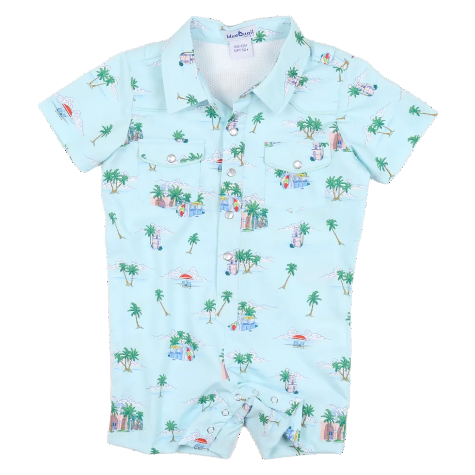 Guayabera Romper - Coastal Getaway