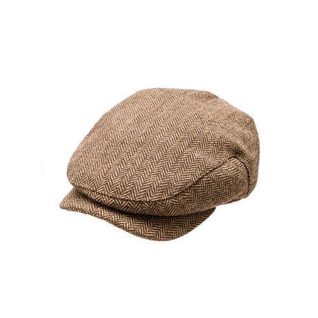 Brown & Tan Herringbone Driver Cap