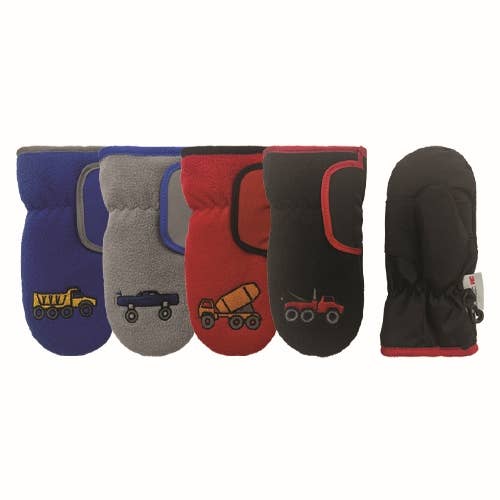 Fleece Backed Ski Mitten with Vehicle Embroidery
