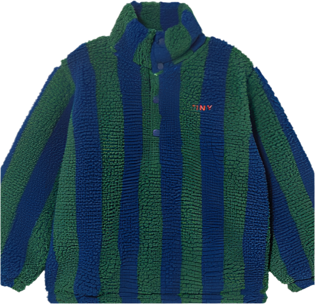 Stripes Sherpa Fleece Sweatshirt - Blue