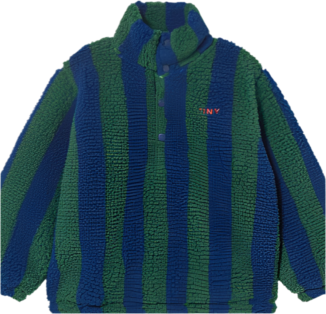Stripes Sherpa Fleece Sweatshirt - Blue