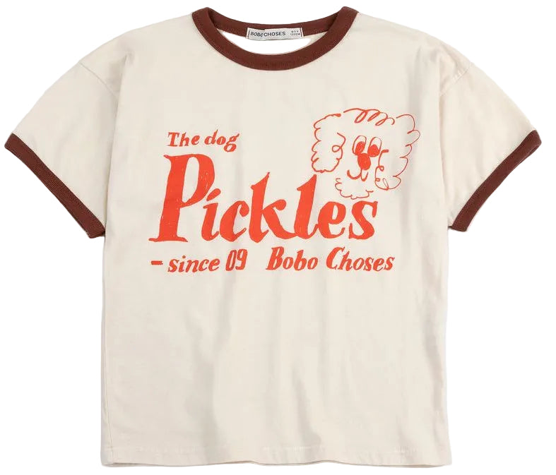 Pickles the Dog Tee Shirt - Cream Ringer