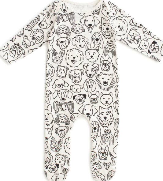 Footed Romper - Dogs