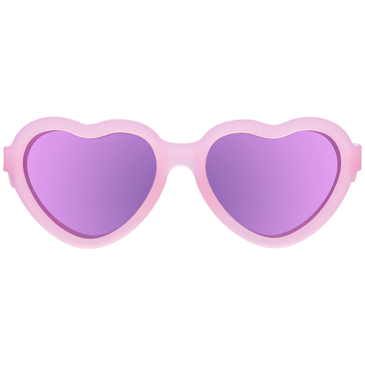 Sunglasses - Frosted Pink Heart | Purple Polarized Mirrored Lenses