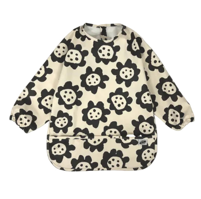 Smock Bib - Black Sunflowers