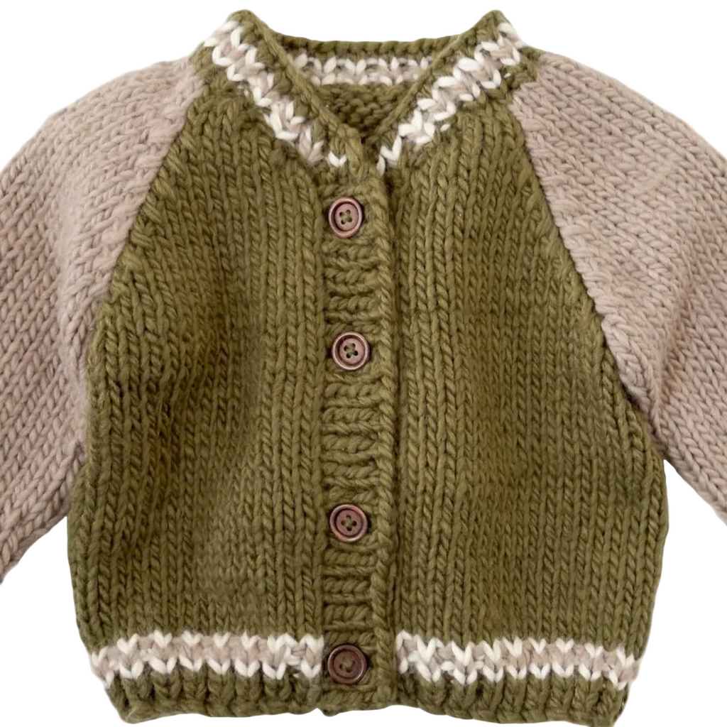 Varsity Cardigan - Moss