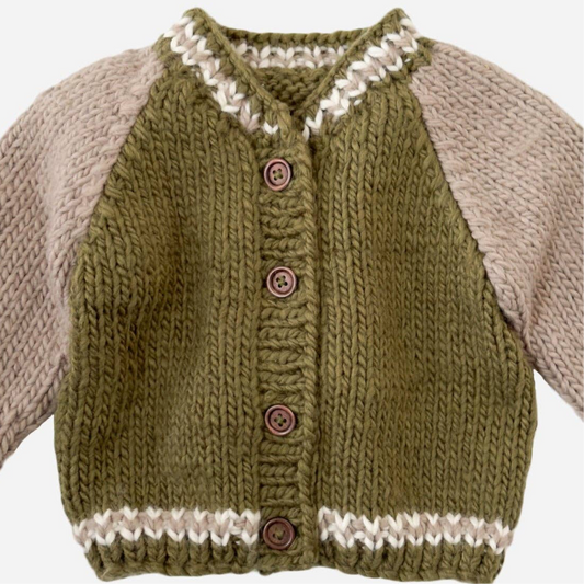 Varsity Cardigan - Moss
