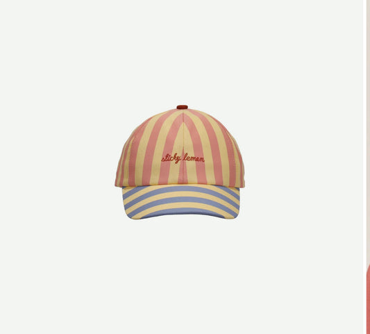 Cap - Coral Pink/Sandy Yellow Stripes