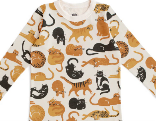 Long Sleeve Tee - Cat Friends Gold & Yellow