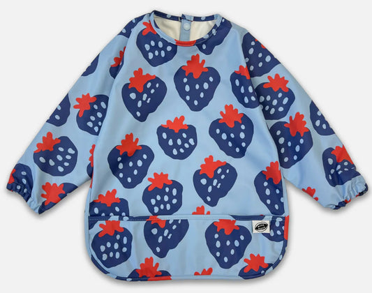 Smock Bib - Blue Strawberries