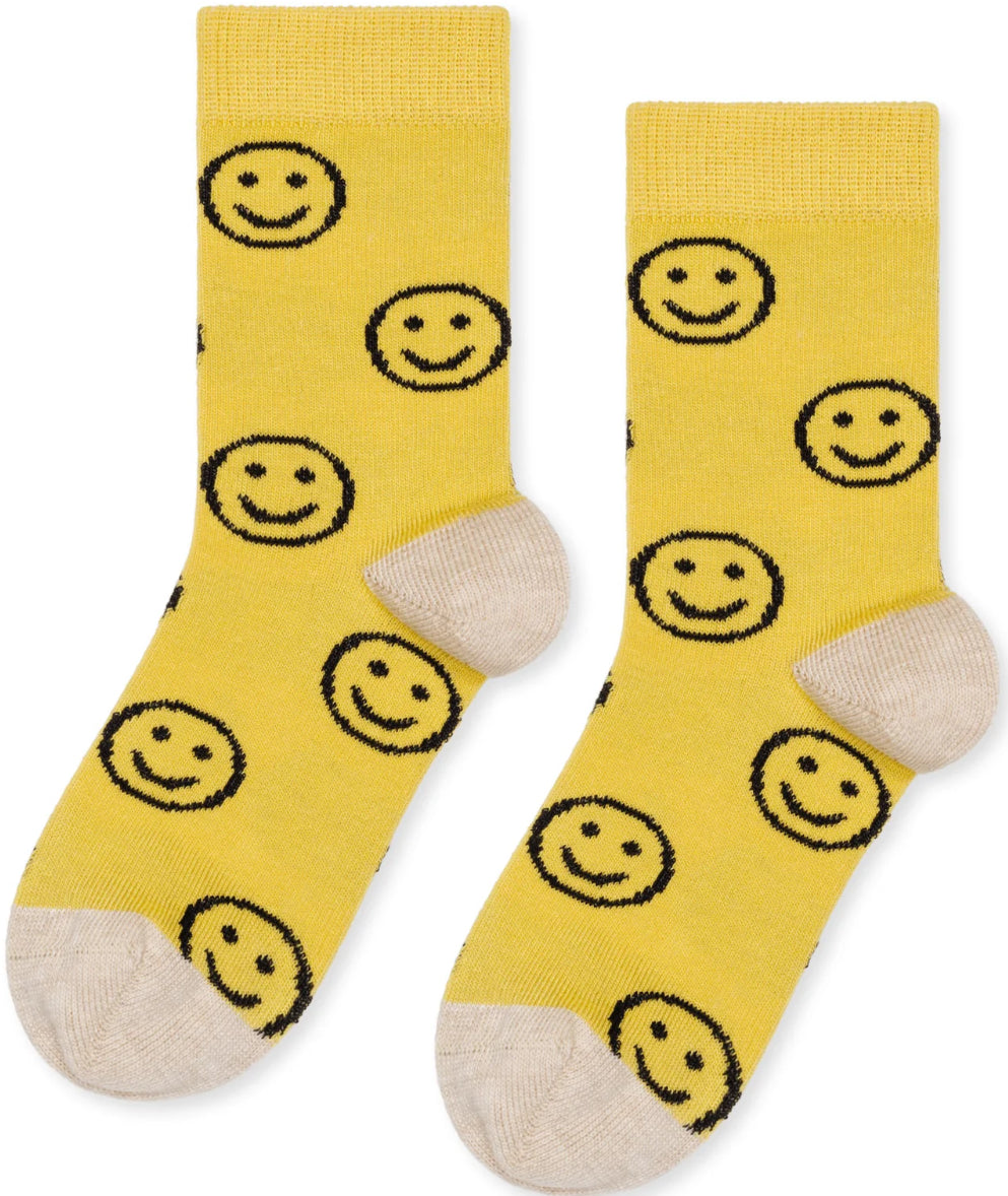 Socks - Mini Emoji Crew-Mustard