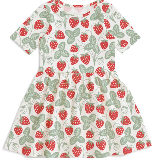 Alberta Dress - Strawberries Red/Green