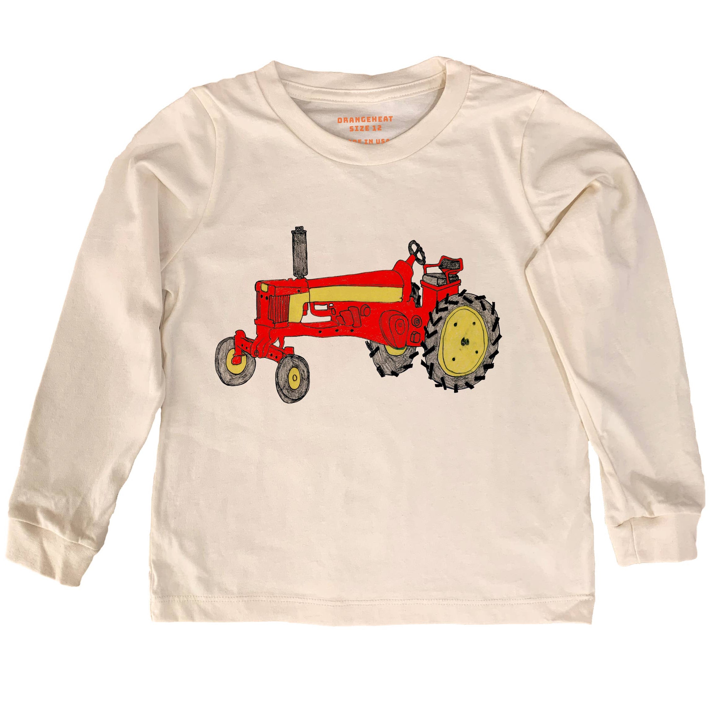 Tractor RED - Organic Tee/LONG SLEEVE