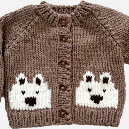 Bear Cardigan - Fall Woodland