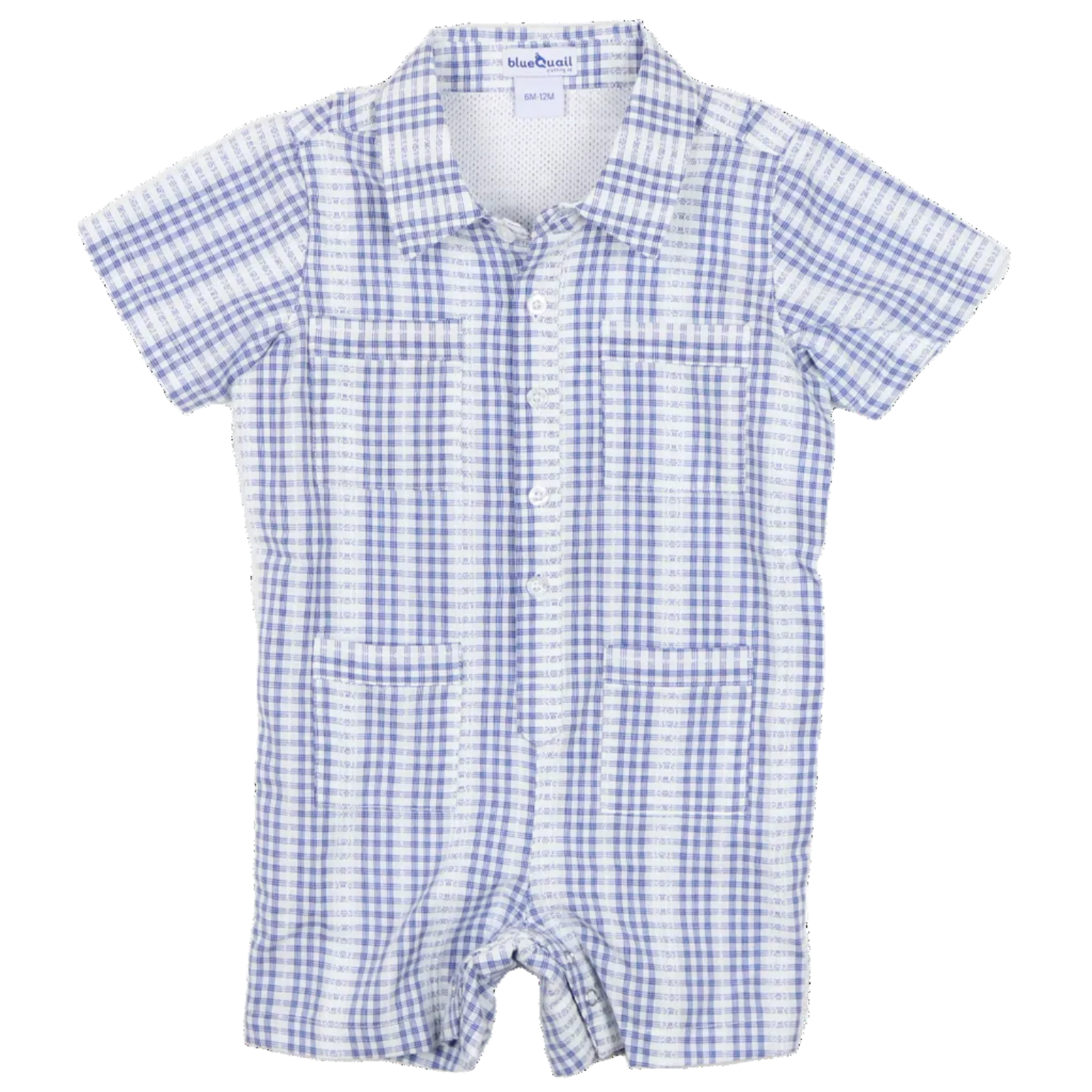 Guayabera Romper - Deepwater Poplin