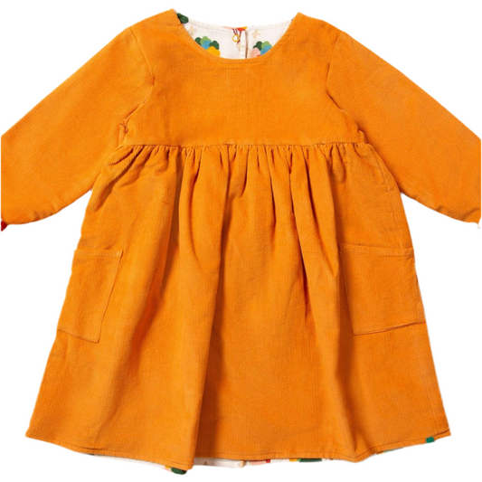 Golden Ochre Day After Day Reversible Corduroy Pocket Dress