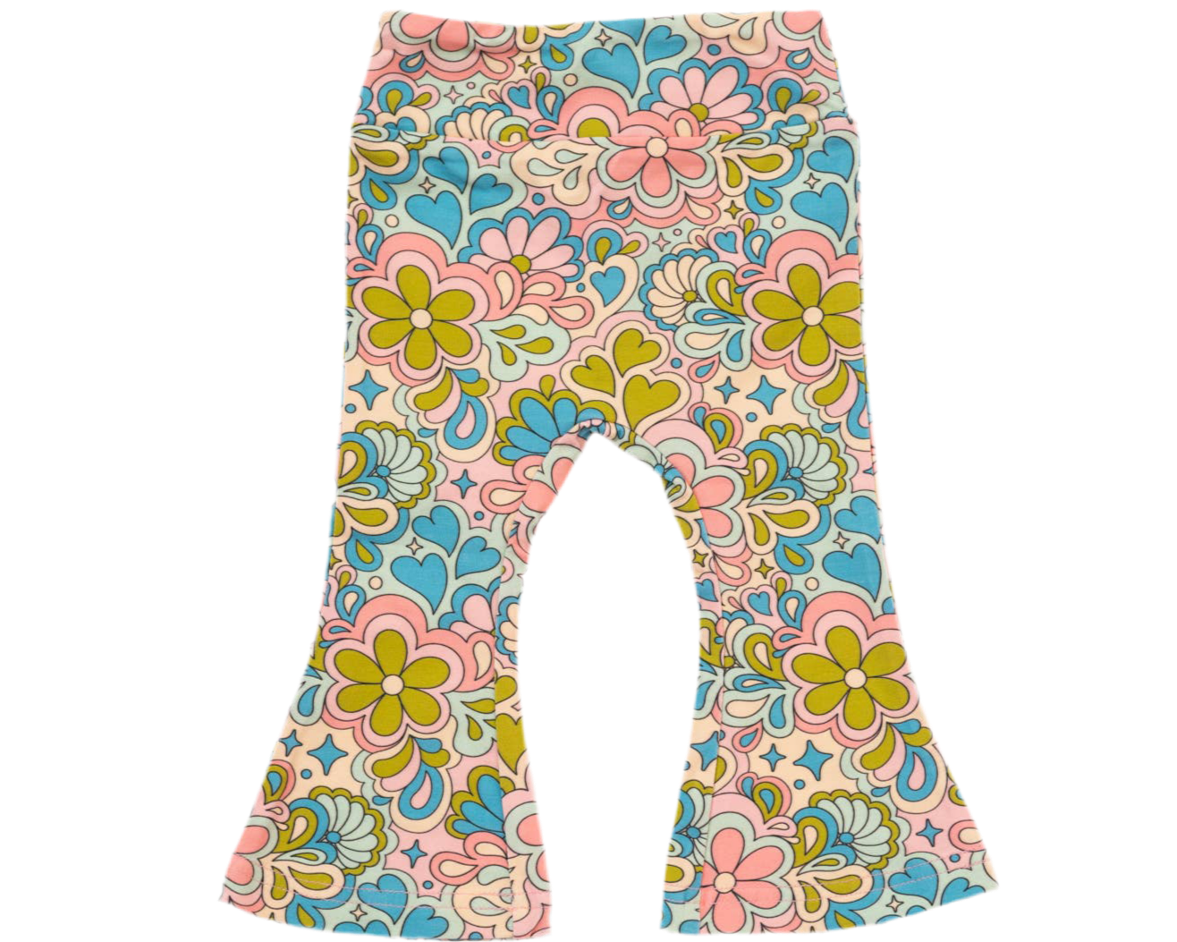 Blue Psychedelic 60s Bell Bottoms Leggings