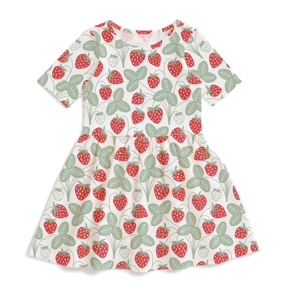 Alberta Dress - Strawberries Red/Green