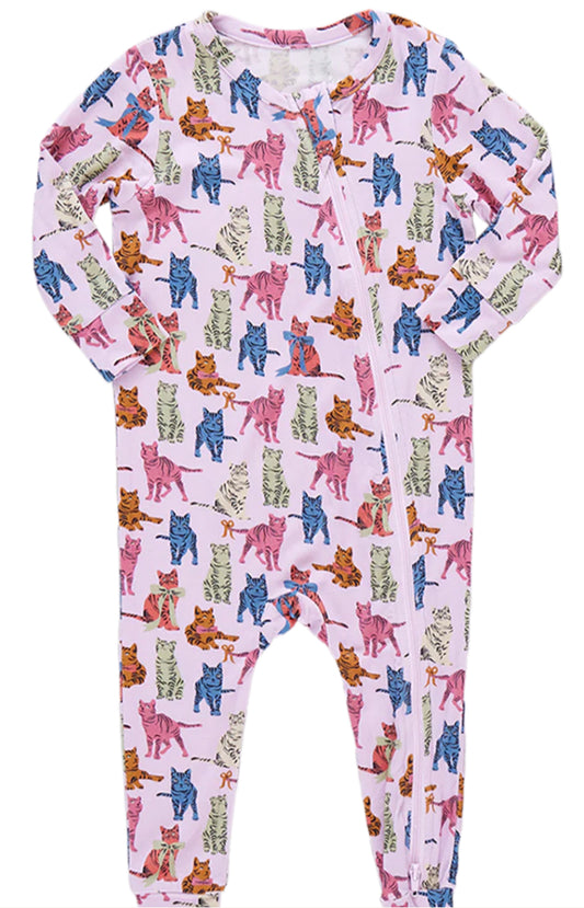 Baby Bamboo Romper - Tabby Cats