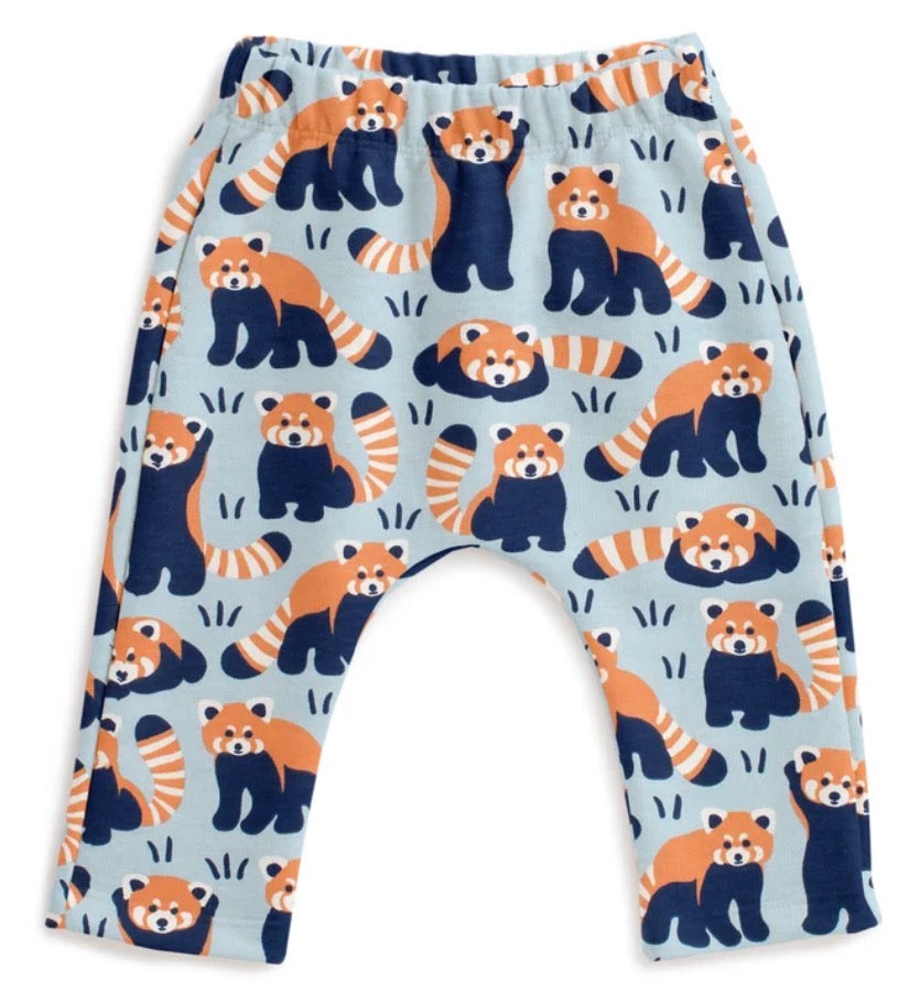 Harem Pants - Red Pandas Pale Blue
