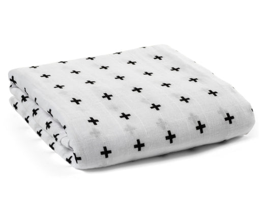 Organic Swaddle Blanket - Swiss Cross