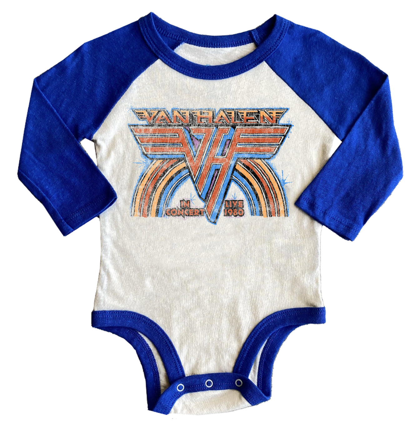 Van Halen 1980 Recycled Raglan LS Onesie