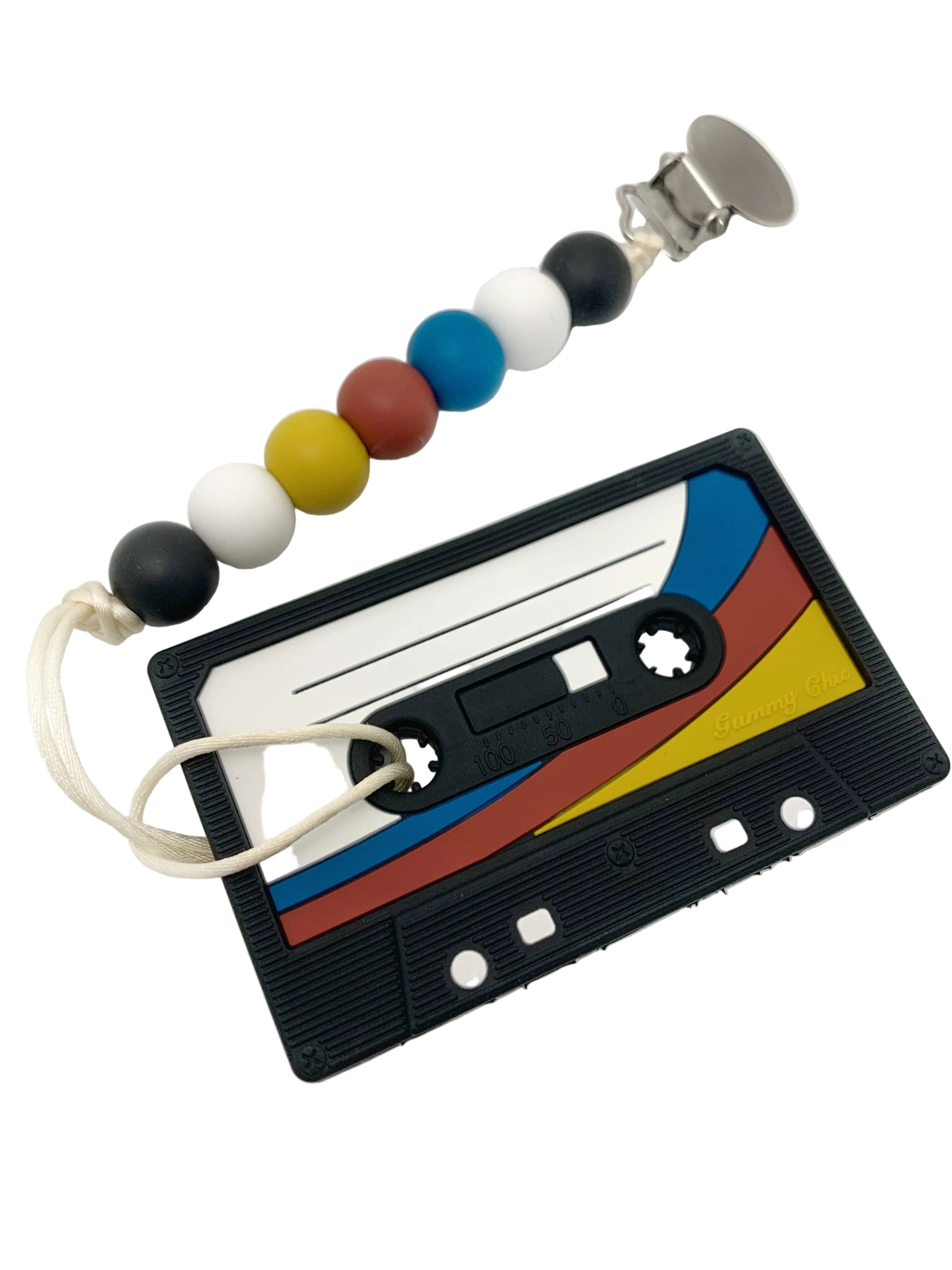 Cassette Tape Teether with Clip - Limited Edition Black