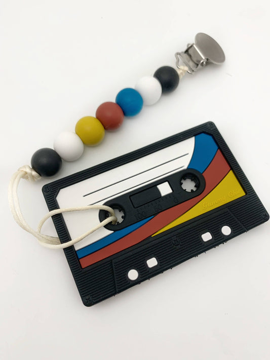 Cassette Tape Teether with Clip - Limited Edition Black