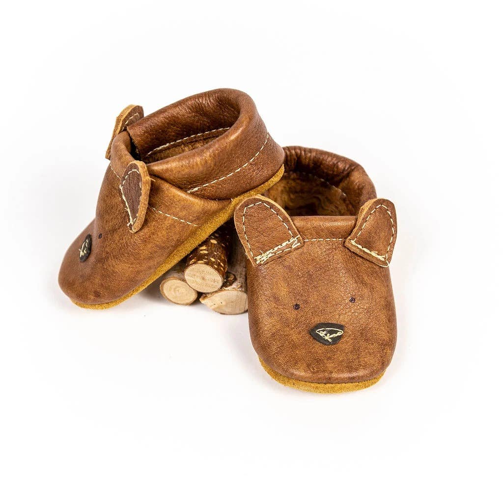 Russet Bear Critters Leather Shoes Baby Bootie & Boy Toddler