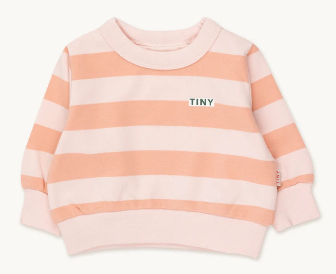 Stripes Baby Sweatshirt - Pastel Pink/Papaya