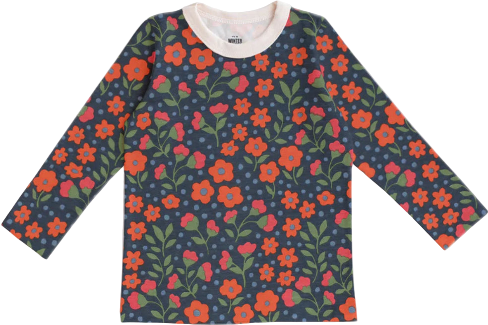 Long Sleeve Tee - Navy Garden Blooms