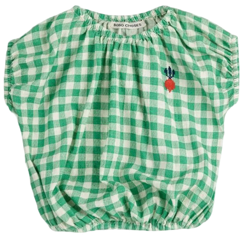 Pixel Sugar Beet Vichy Woven Blouse