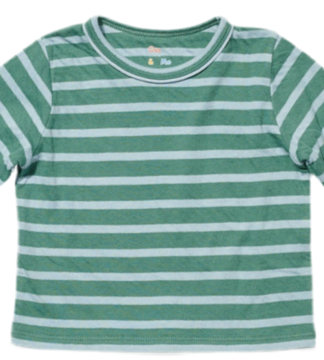 Edward Baby Tee Shirt - Forest Stripe