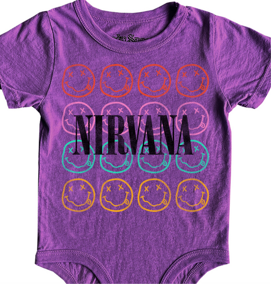 Nirvana Smiley Plum SS Onesie