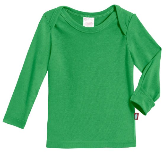 Organic Cotton Baby Rib Long Sleeve Lap Tee - Bright Light Blue