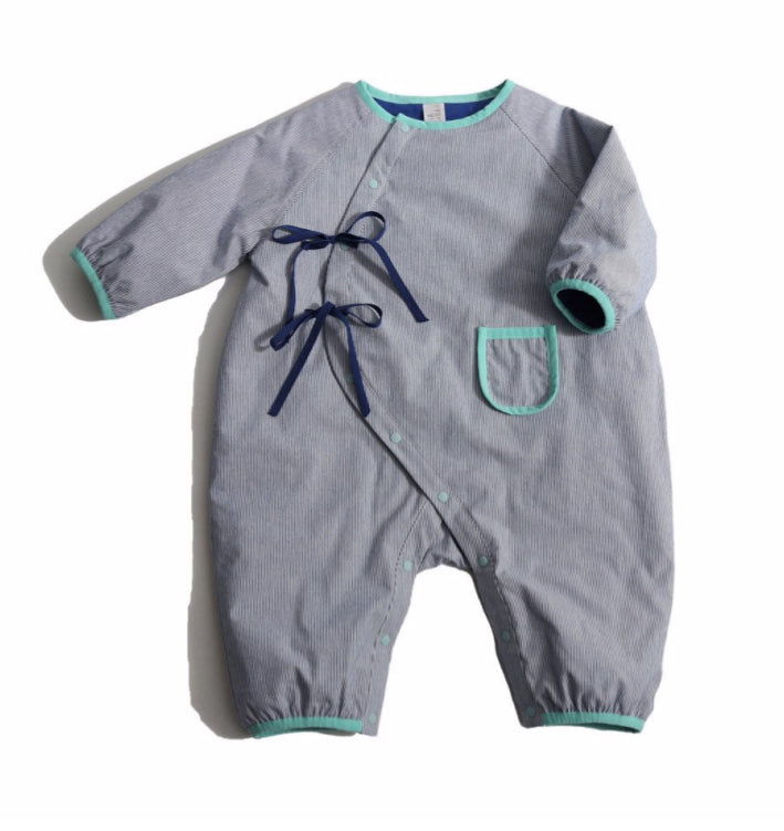 Ophelia Ribbon Tie Onesie-Aegean