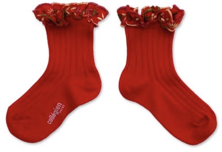 Anemone - Embroidered Ruffle Ribbed Anklet