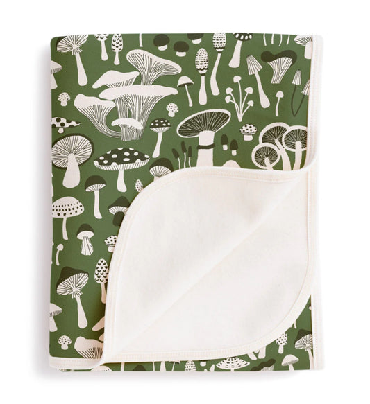 French Terry Blanket - Fungi Green