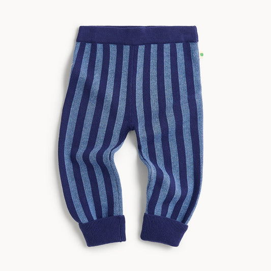 Stripe Knit Trouser - Dusty Blue