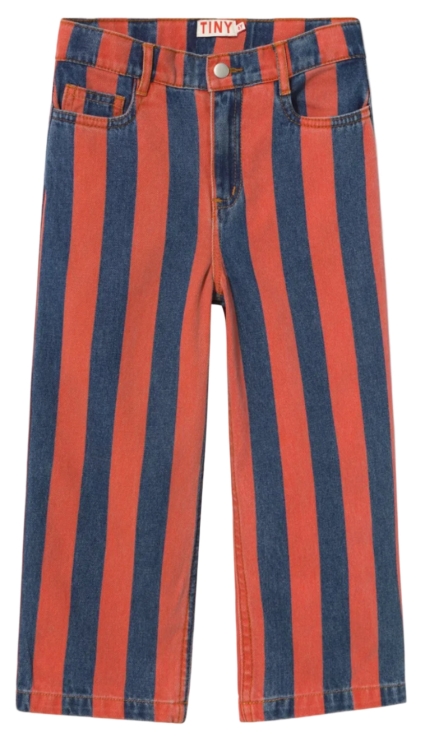 Red Stripes Straight Denim Pant