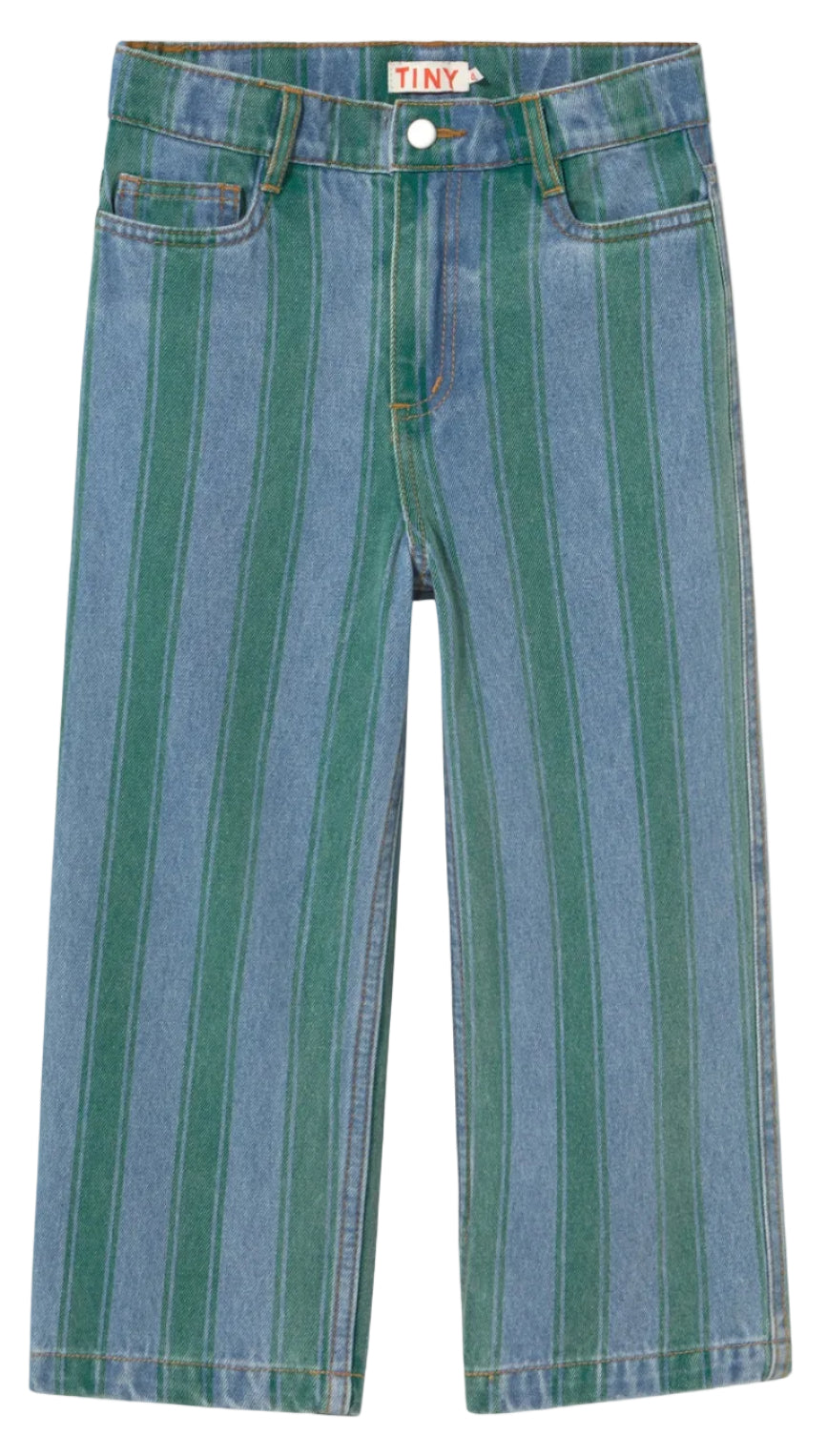 Retro Stripes Straight Denim Pant