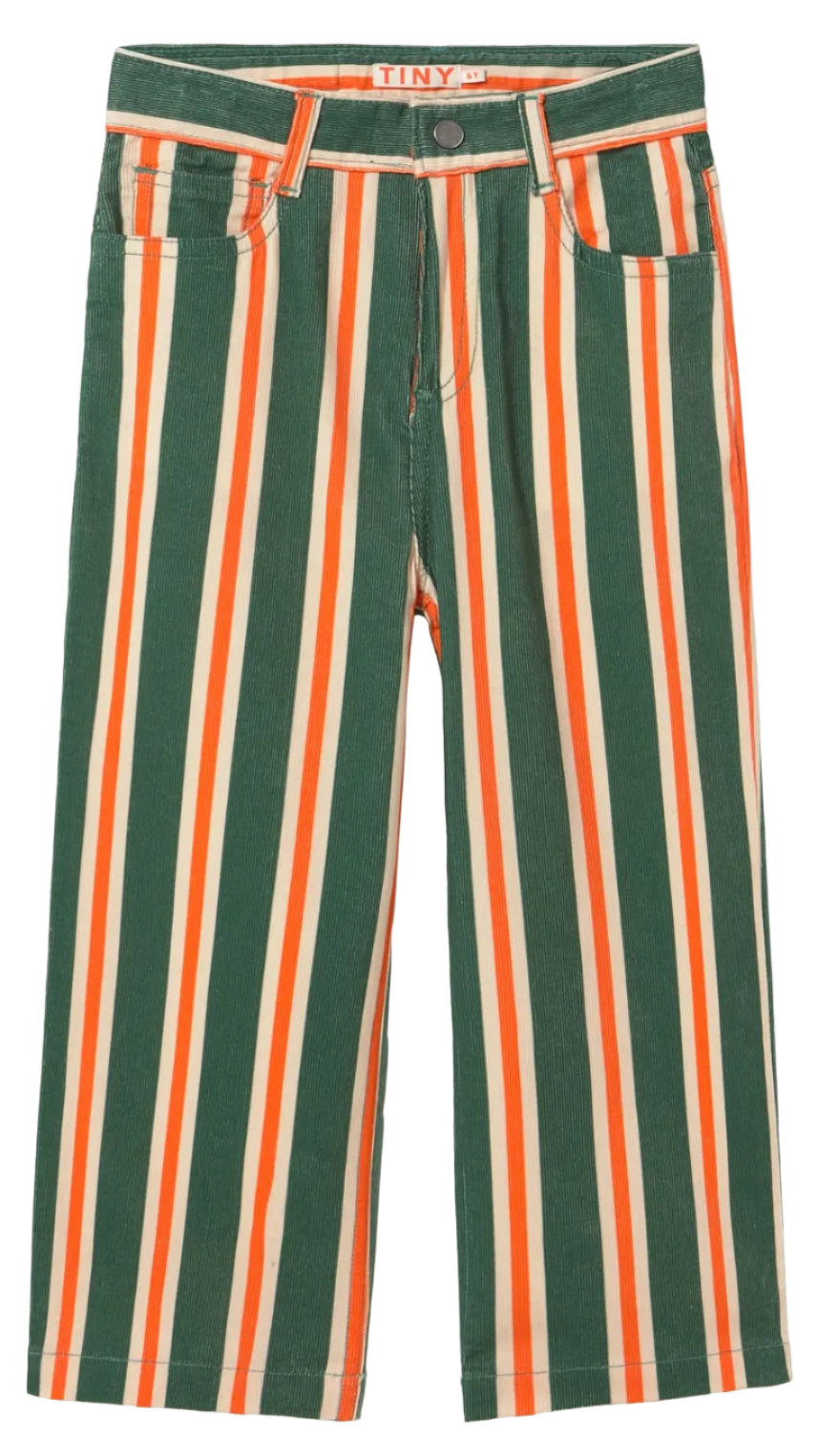 Multicolor Stripes Straight Corduroy Pants