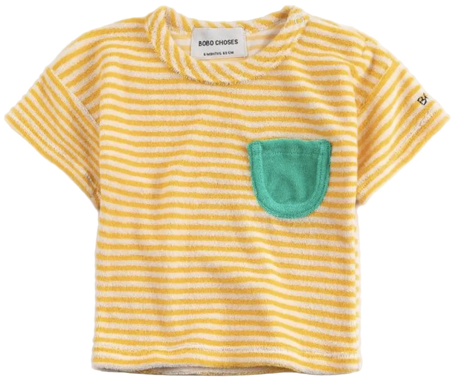 Yellow Stripes Terry Cloth T-Shirt