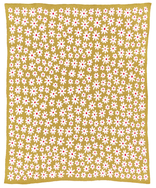 Starry Meadow Throw Blanket - Gold